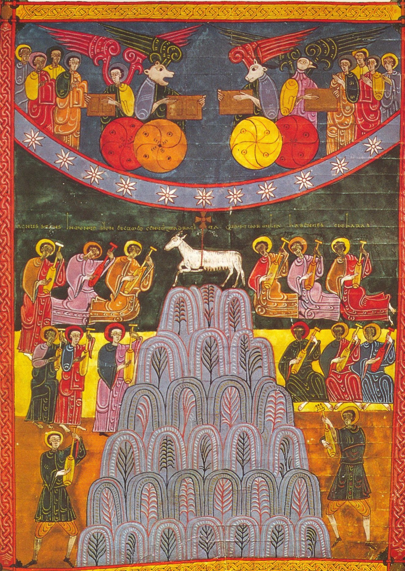 Beatus de Facundus – Adoration de l’Agneau mystique sur le Mont Sion (Ap 14).