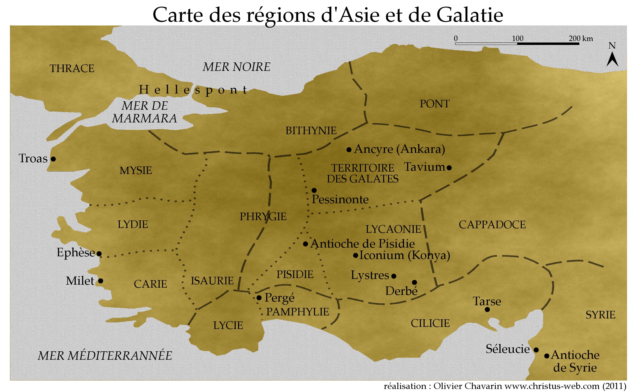 Carte des régions d’Asie & de Galatie.