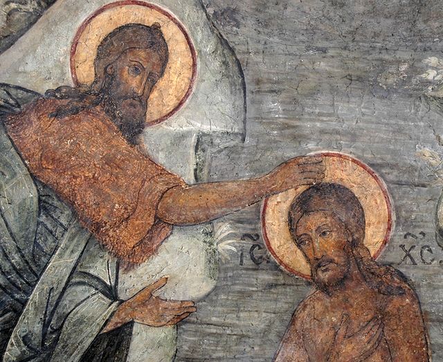 Baptême du Seigneur – Fresque de la Présentation de la Mère de Dieu, détail, Monastère Sretensky.