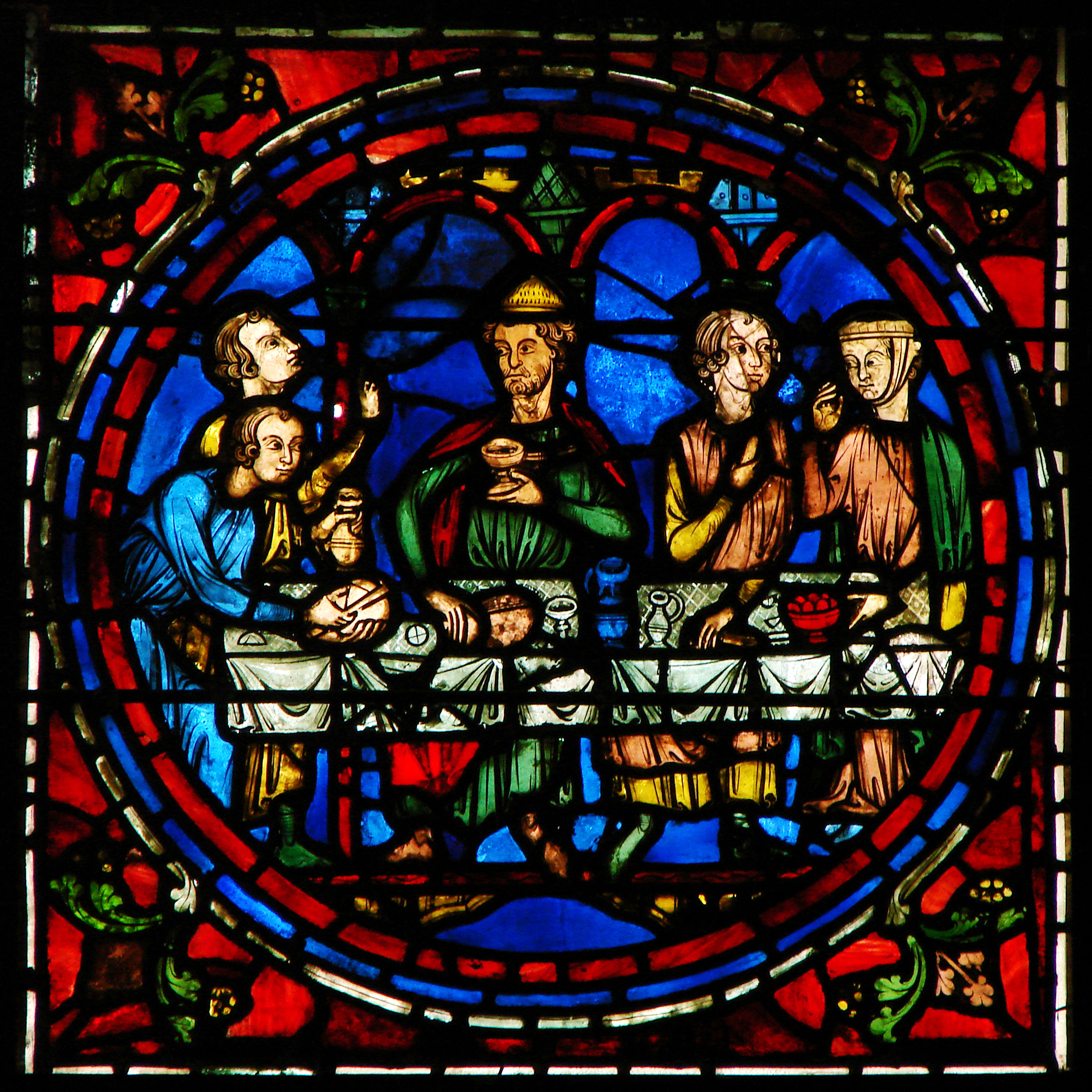 Noces de Cana – Vitrail de Chartres.