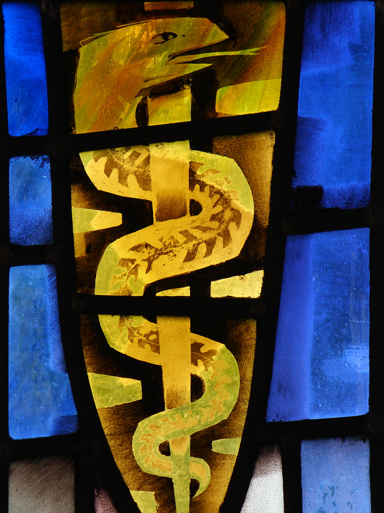 Le serpent de bronze de Moïse – St Oswin’s, Wylam, Northumberland, Royaume-Uni.