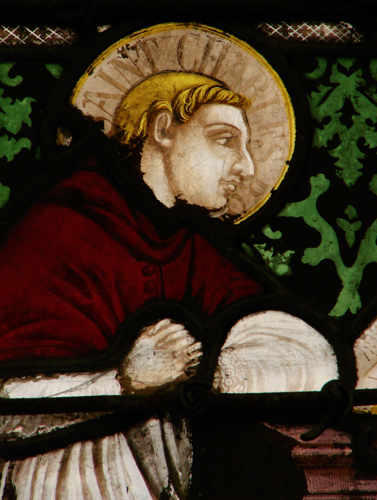Saint Charles Borromée, vitrail, 19ème siécle, Basilique Saint-Nicolas, Saint-Nicolas-de-Port, France