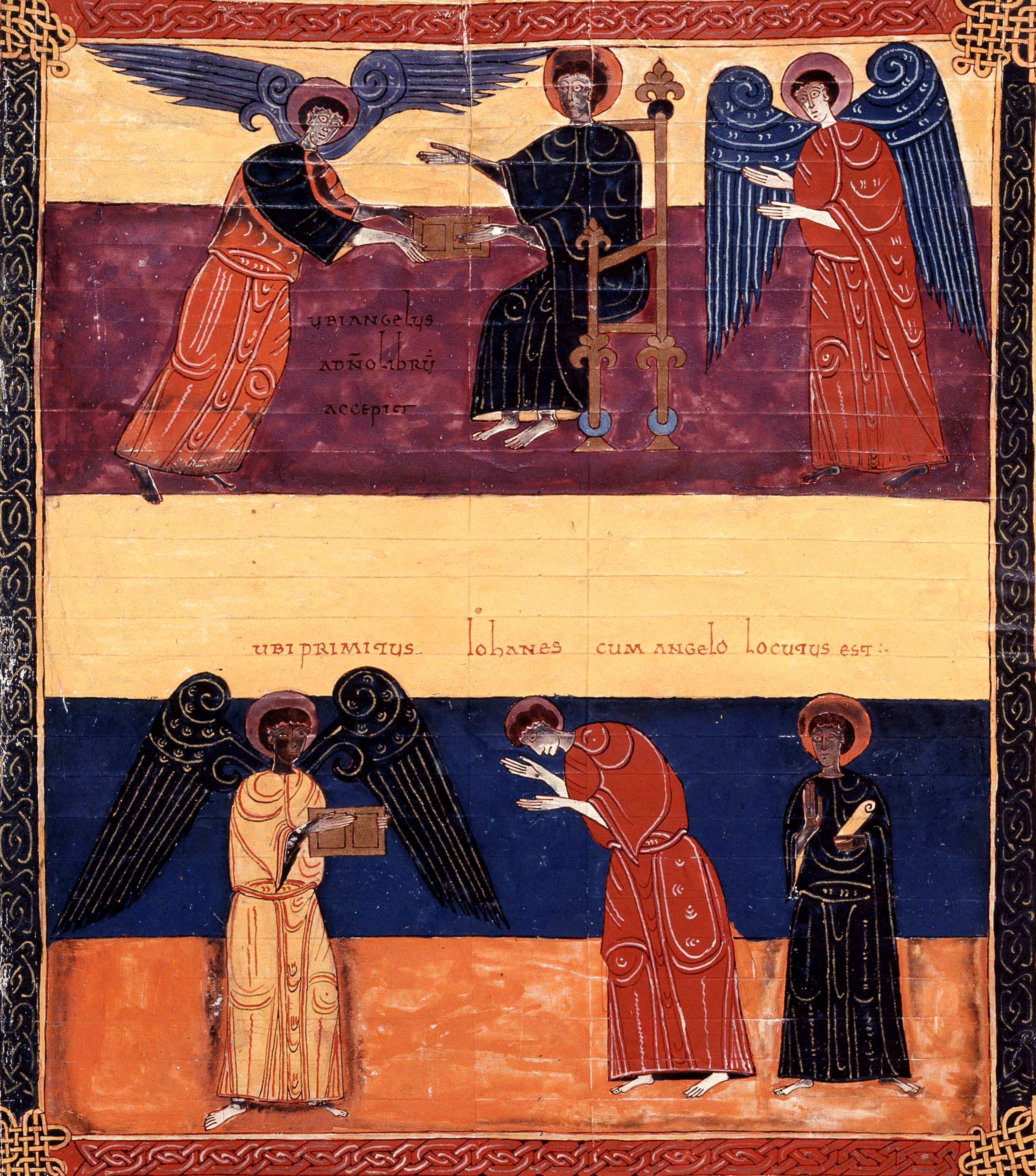 Beatus de Facundus, p. 81 – Préliminaire, Dieu envoie son Ange pour faire connaître à Jean la révélation de Jésus-Christ (Ap 1, 1-10).