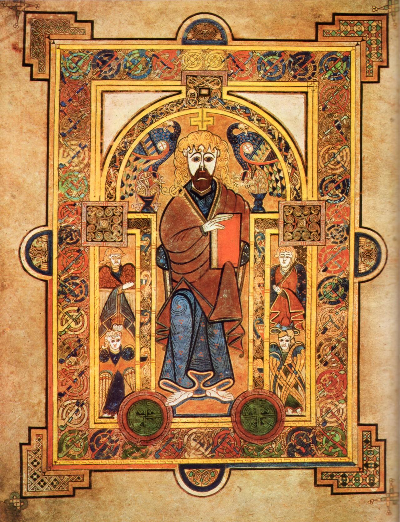 Livre de Kells – Christ en trône, folio 32 verso