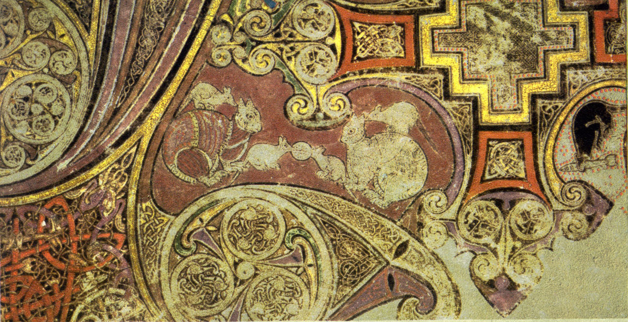 Livre de Kells – Incipit de l’évangile selon saint Matthieu, détail, folio 29 recto