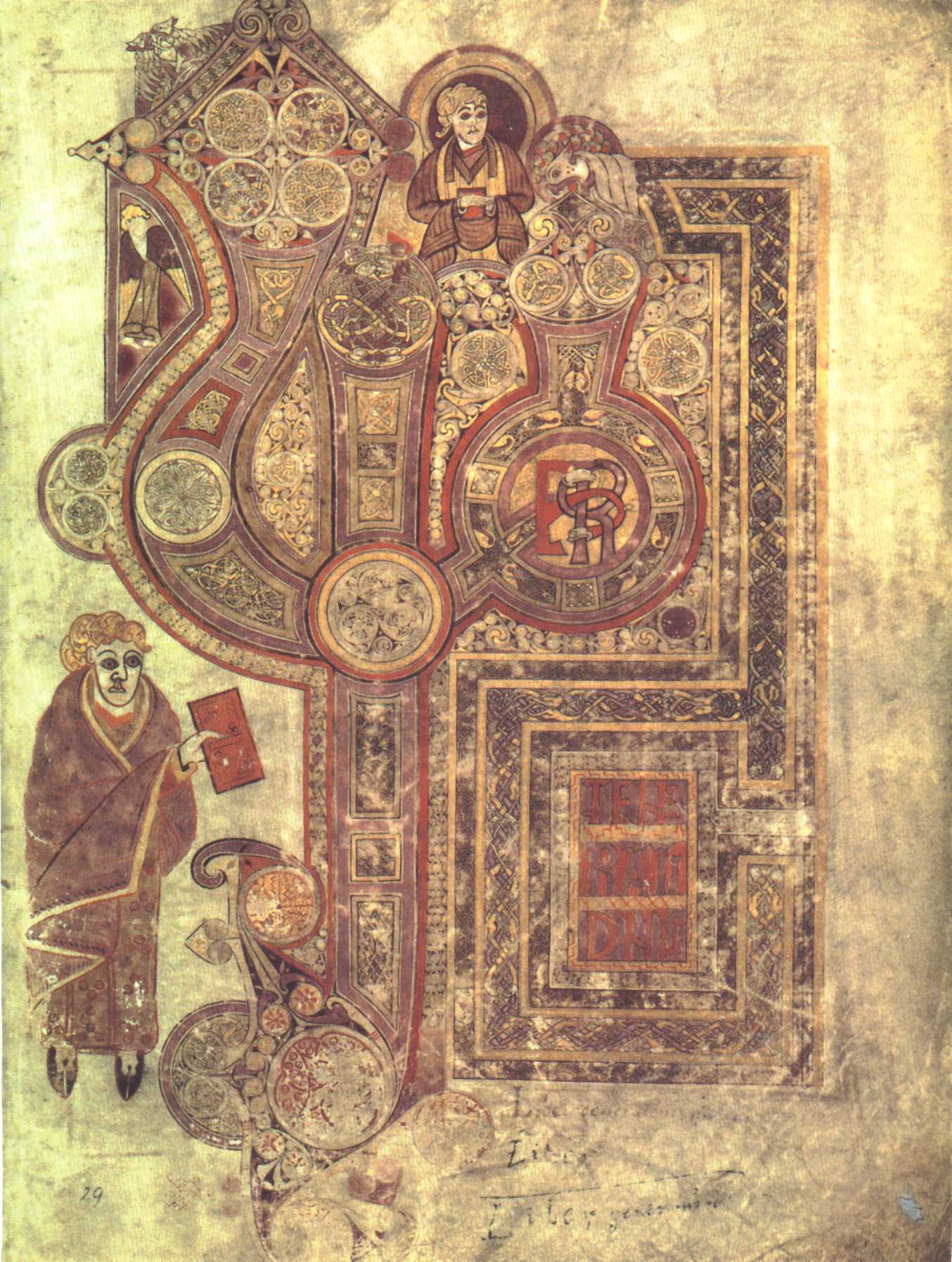 Livre de Kells – Incipit de l’évangile selon saint Matthieu, folio 29 recto