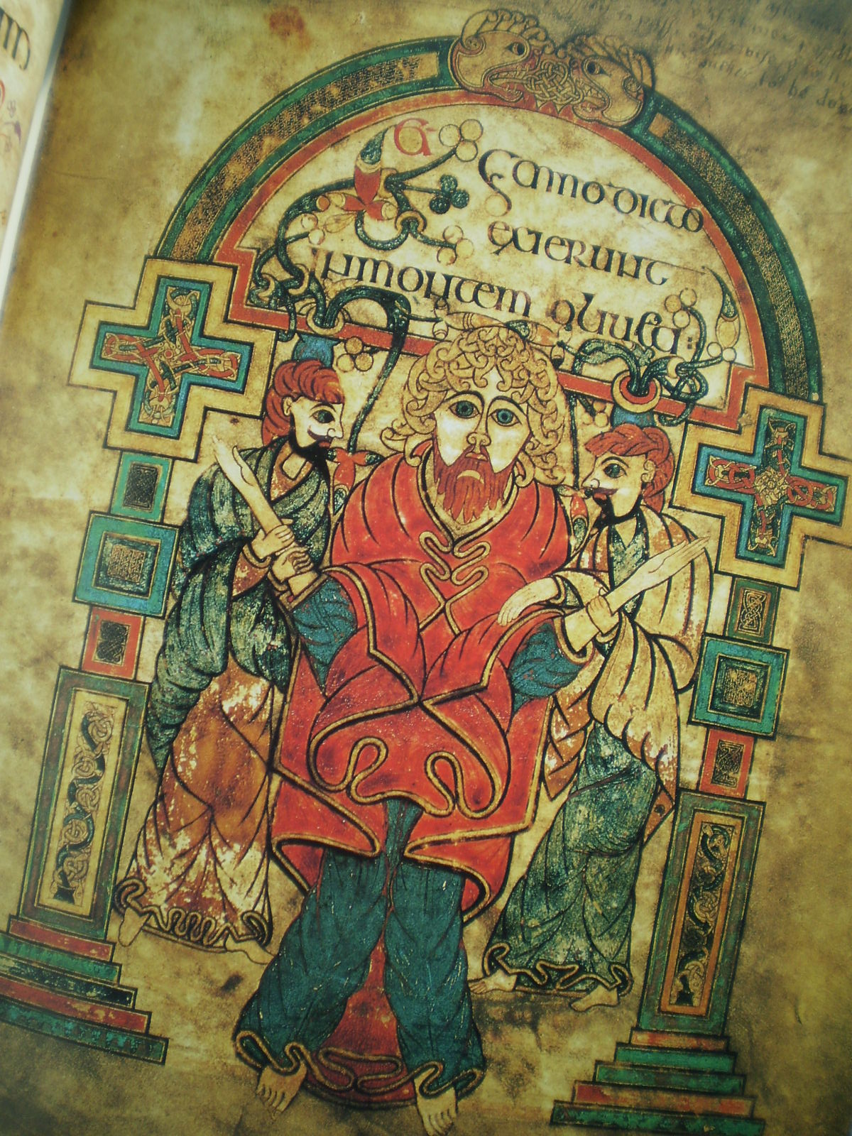 Livre de Kells – L’arrestation du Christ à Gethsémani, folio 144 recto