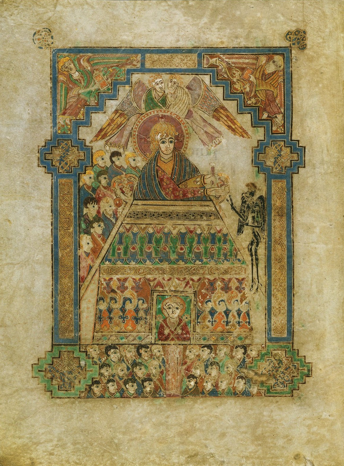 Livre de Kells – Le Christ tenté par Satan, folio 202 verso