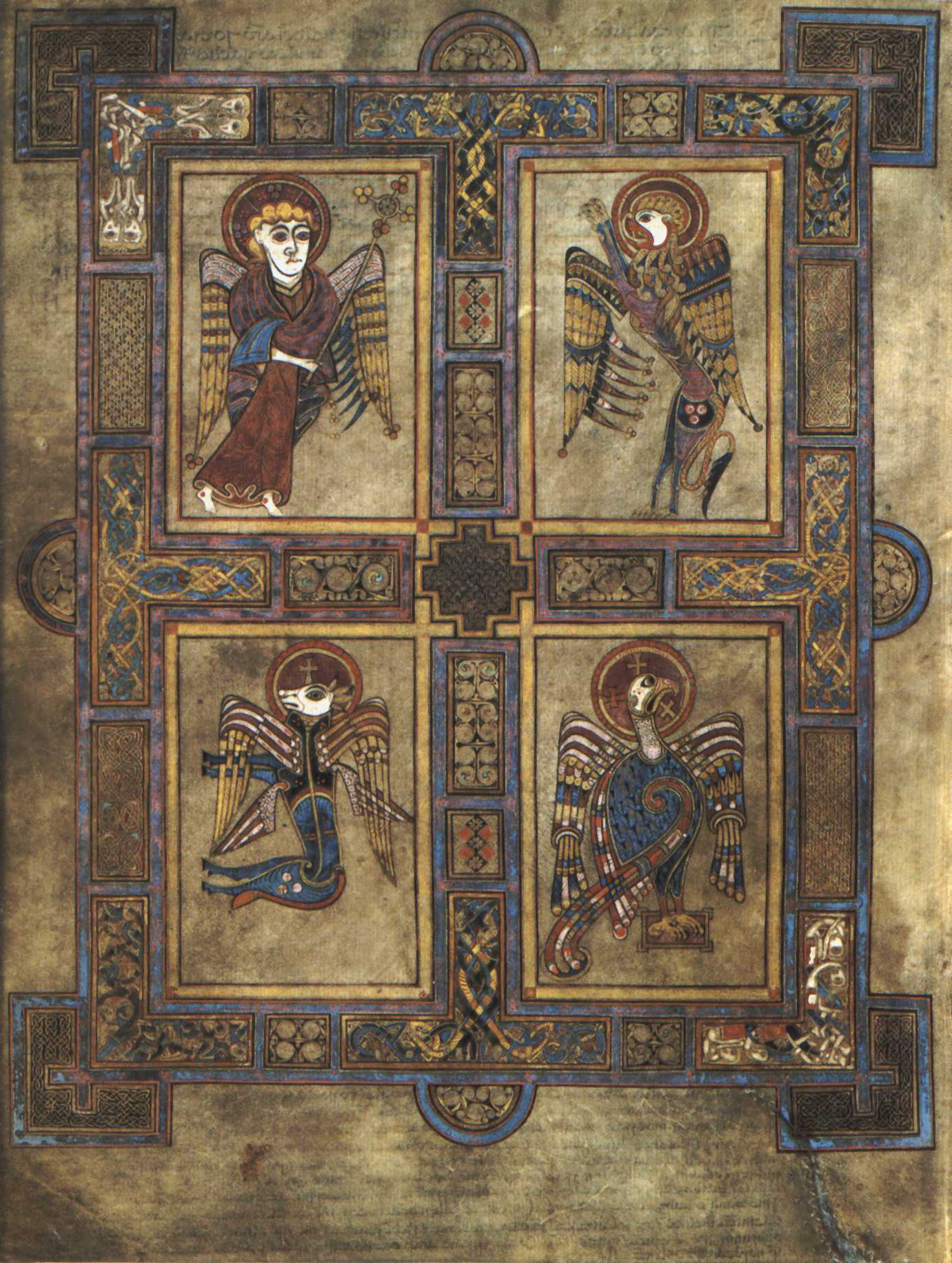 Livre de Kells – Les quatre évangélistes, folio 27 recto
