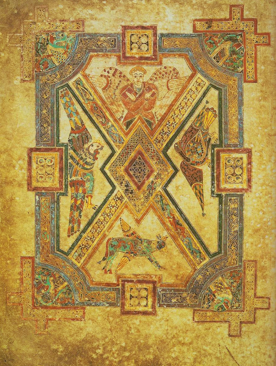 Livre de Kells – Symboles des quatre évangelistes, folio 290 verso