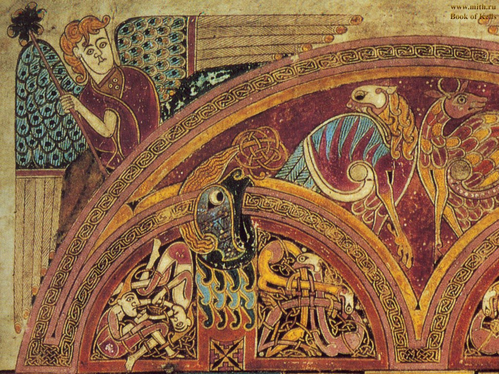 Livre de Kells – Table du canon eusébien, folio 5 recto, détail 1