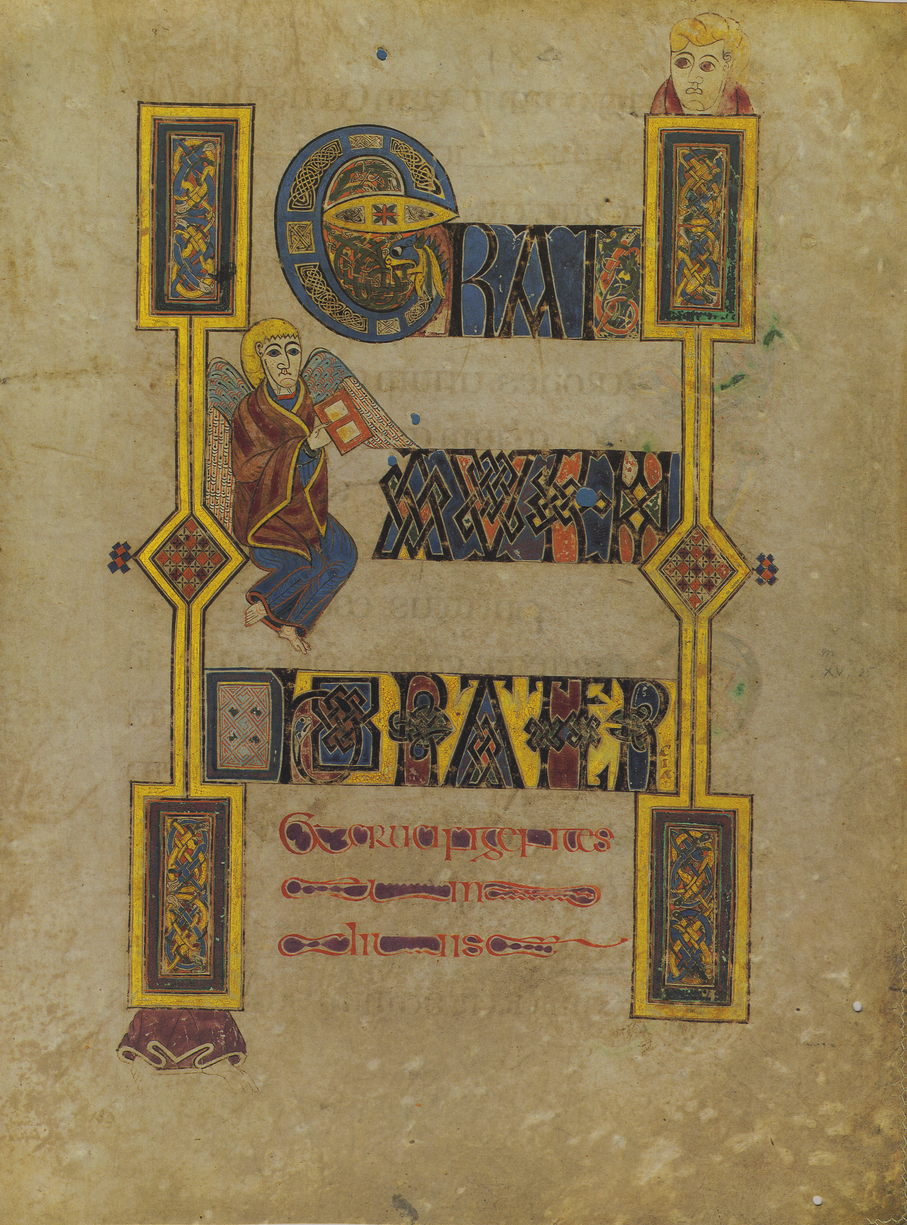 Livre de Kells – Erat autem hora tercia,  « C’est maintenant la troisième heure » , folio 183 recto