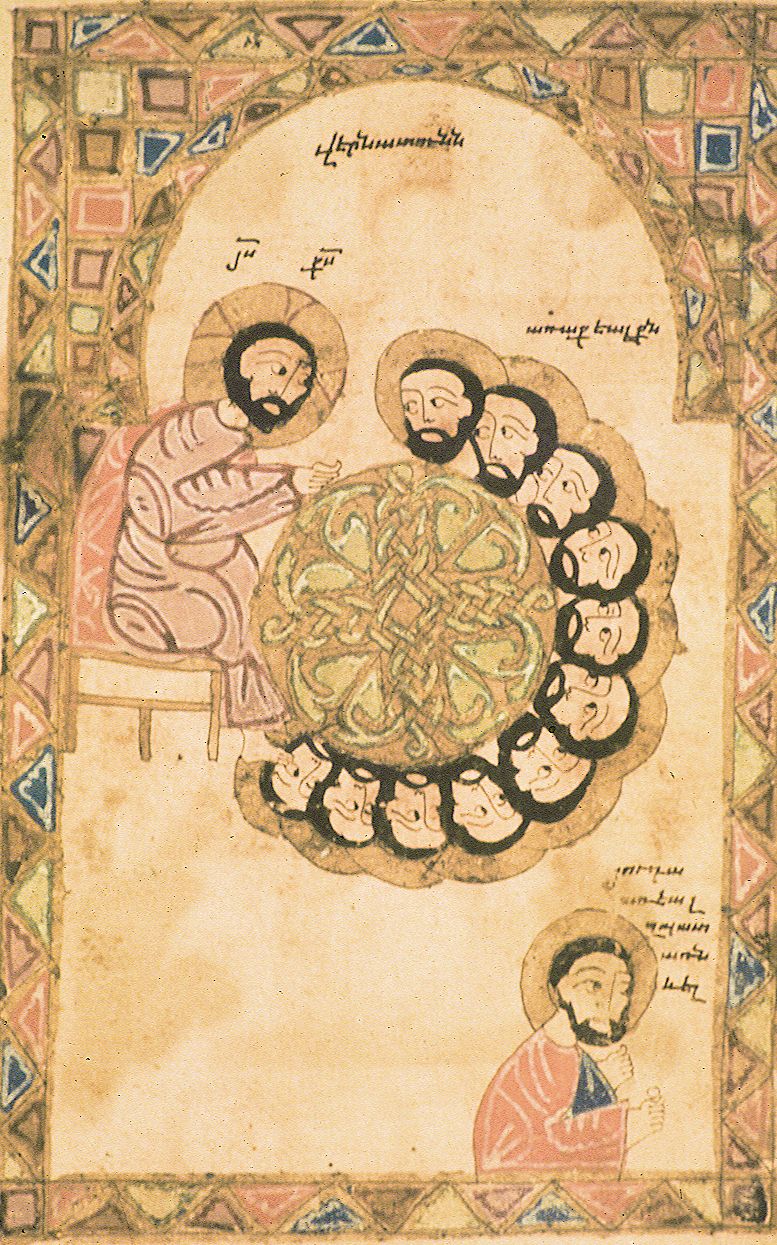 La Cène – Erevan, Matenadaran, MS 316, Gospel, Arts’akh, XIVth century.