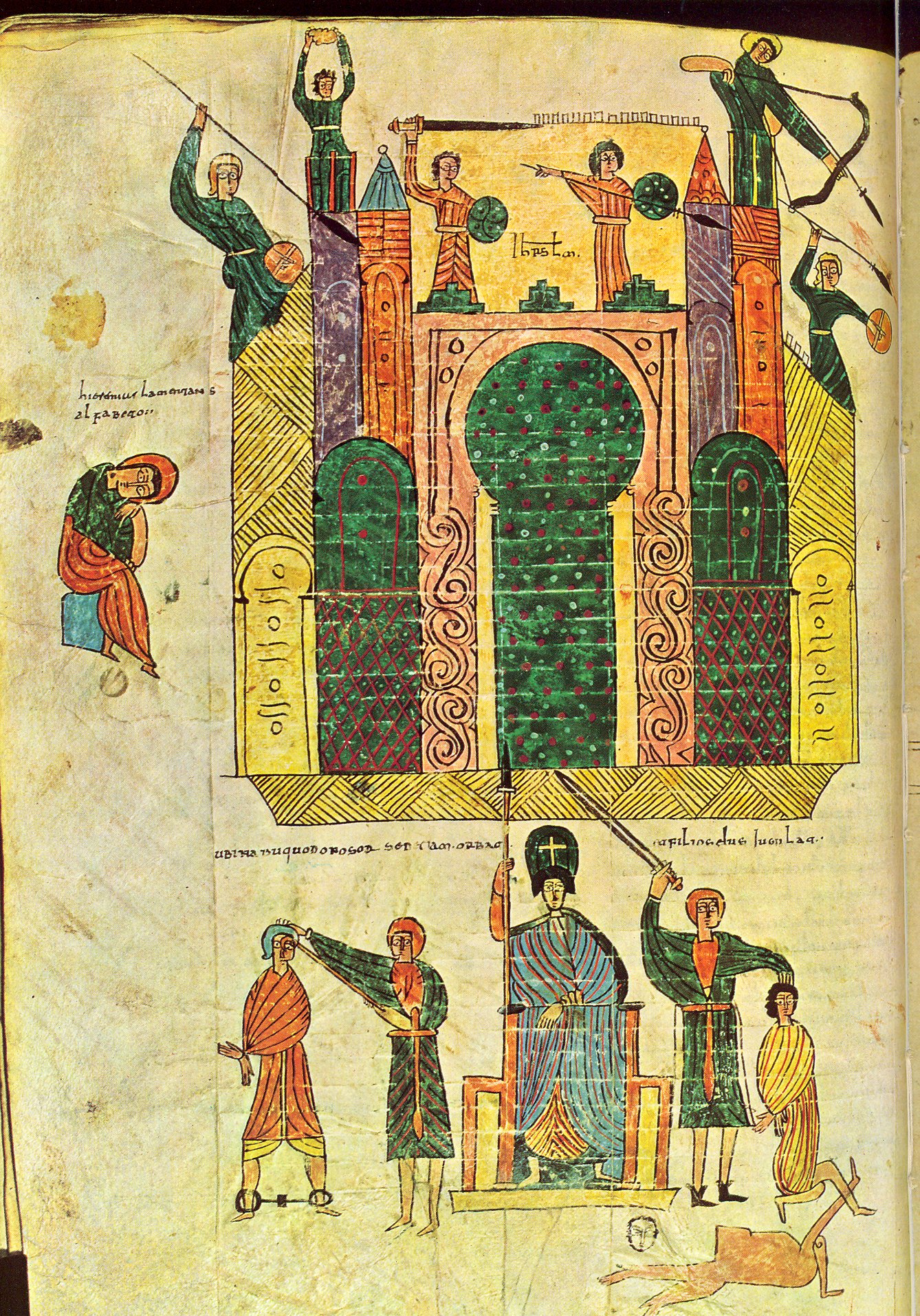 Beatus d’Urgell – Siège et prise de Jérusalem par Nabuchodonosor, folio 208v.