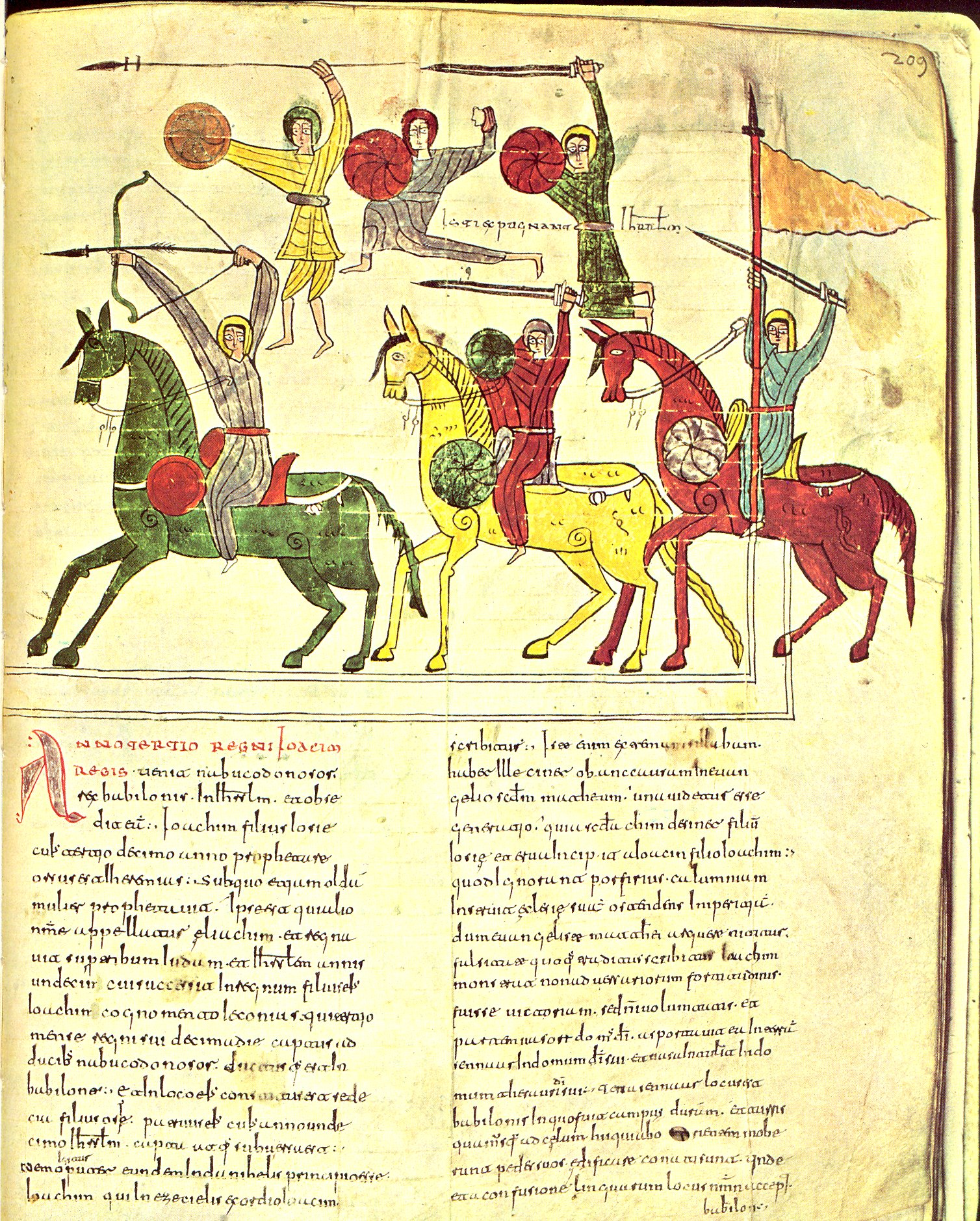 Beatus d’Urgell – Siège et prise de Jérusalem par Nabuchodonosor, folio 209.