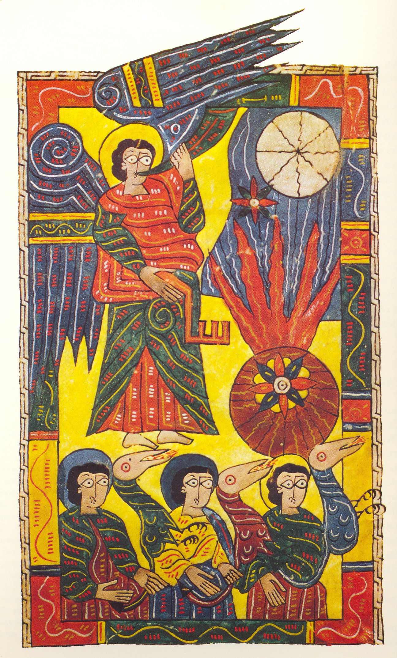 Beatus de l’Escorial – Le cinquième ange sonne de la trompette (Ap 9), folio 95v.