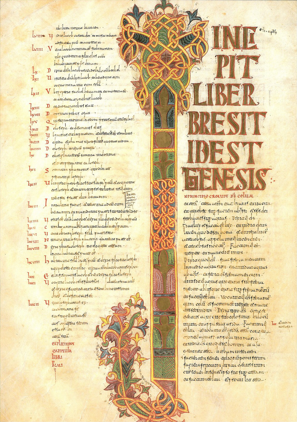 Codex Biblicus Legionensis – Incipit de la Genèse.