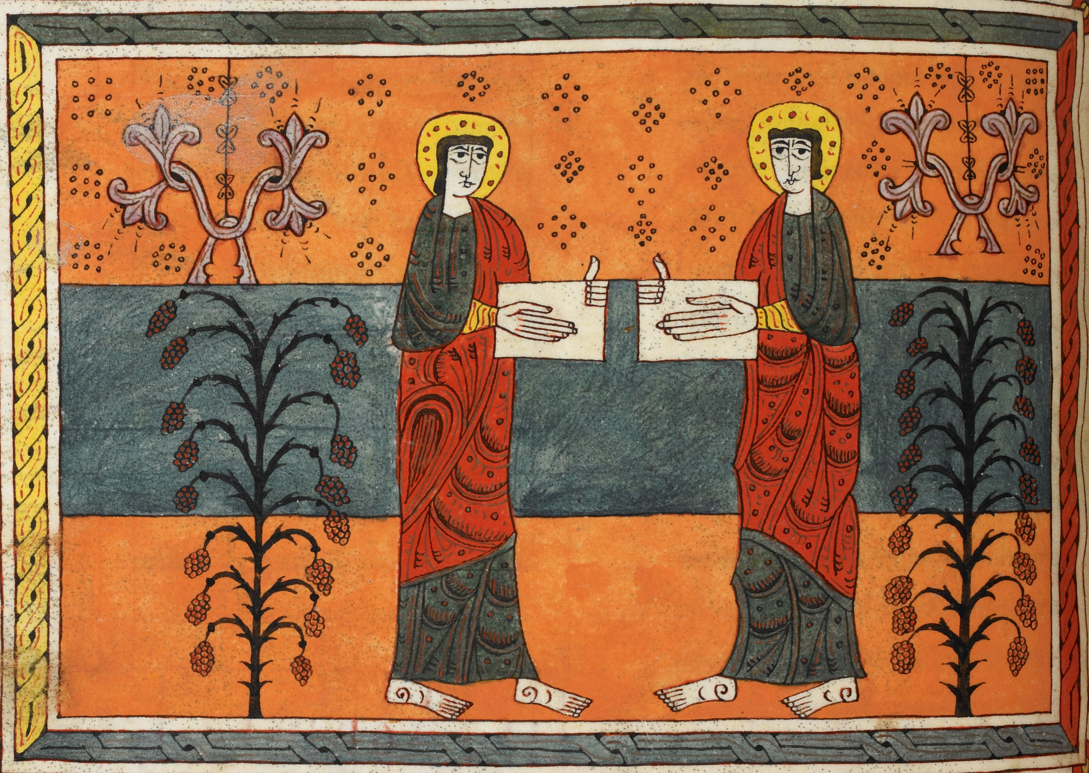 Beatus de Silos, folio 141v – Les deux témoins (Ap 11, 3-6).
