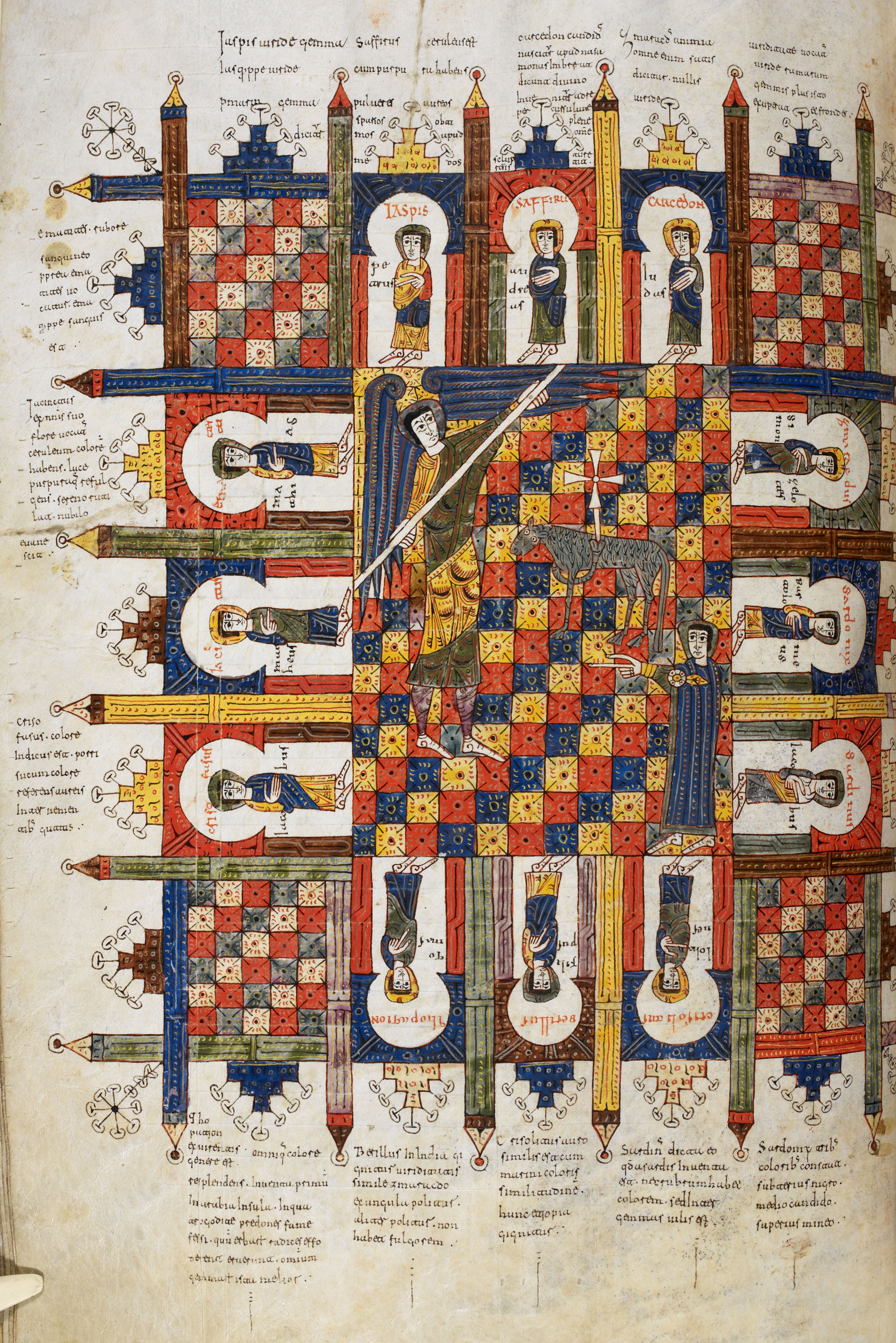 Beatus de Silos, folio 208v – La nouvelle Jérusalem (Ap 21, 1-22, 7).