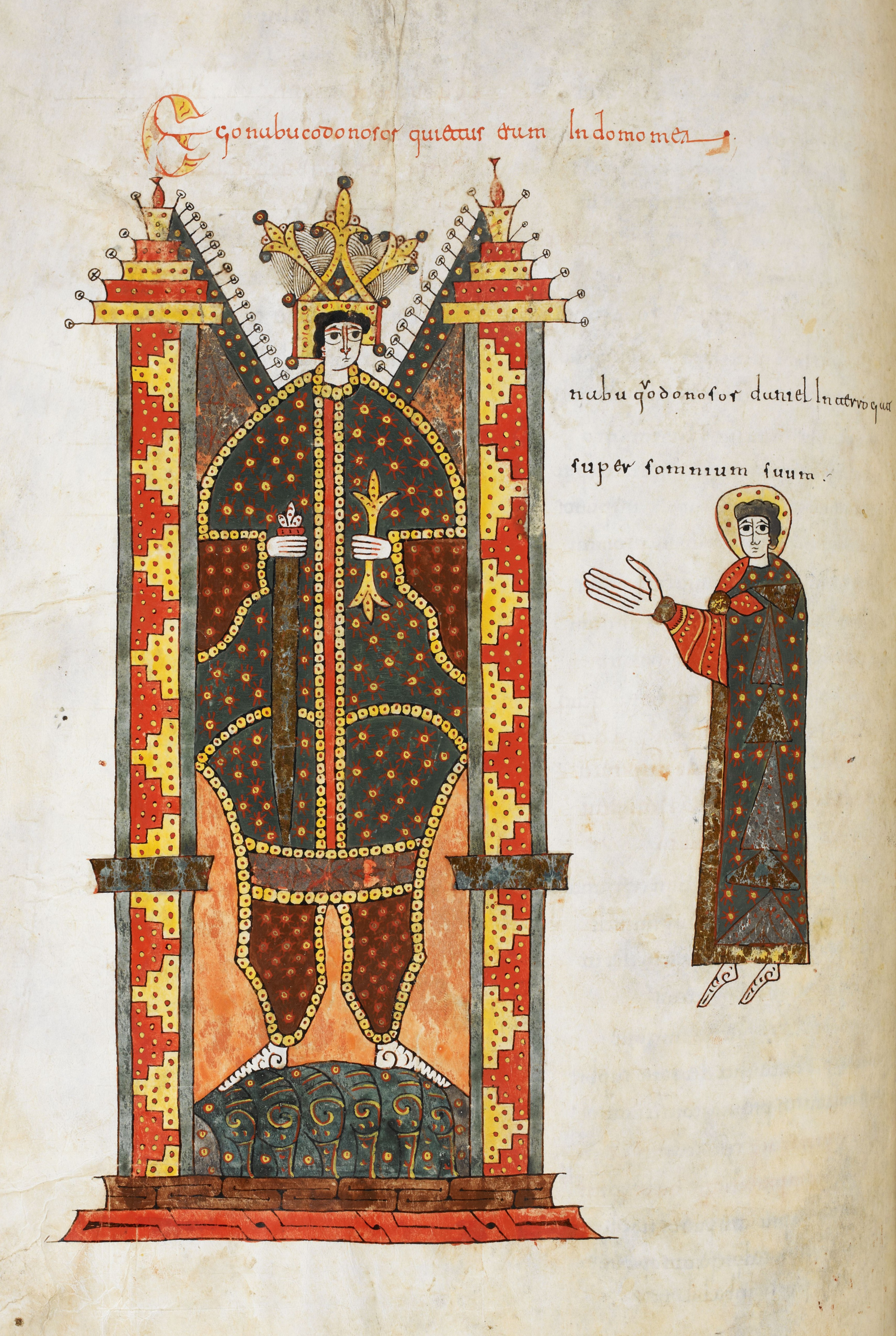 Beatus de Silos, folio 232v – Nabuchodonosor et Daniel (Dn 4).