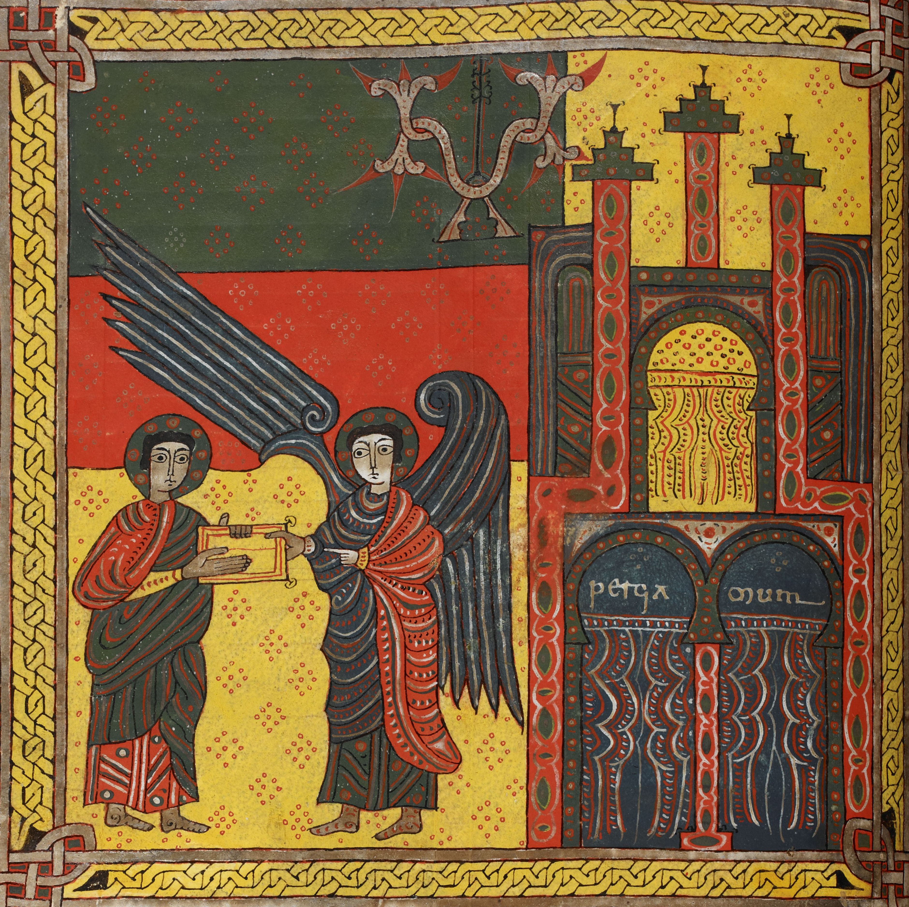 Beatus de Silos, folio 59v – Lettre à l’Ange de l’église de Pergame (Ap 2, 12-17).