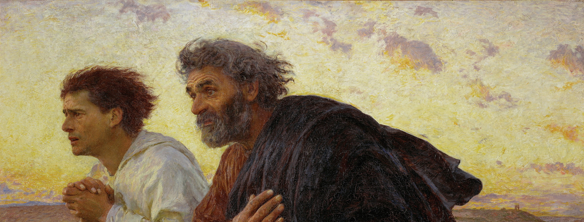 Les disciples Pierre et Jean courant au Sépulcre le matin de la Résurrection, Eugène Burnand, 1898